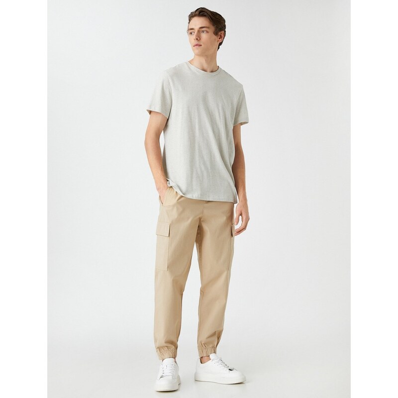 Koton Jogger Cargo Pants with Lace-Up Waist with Pocket Detail.