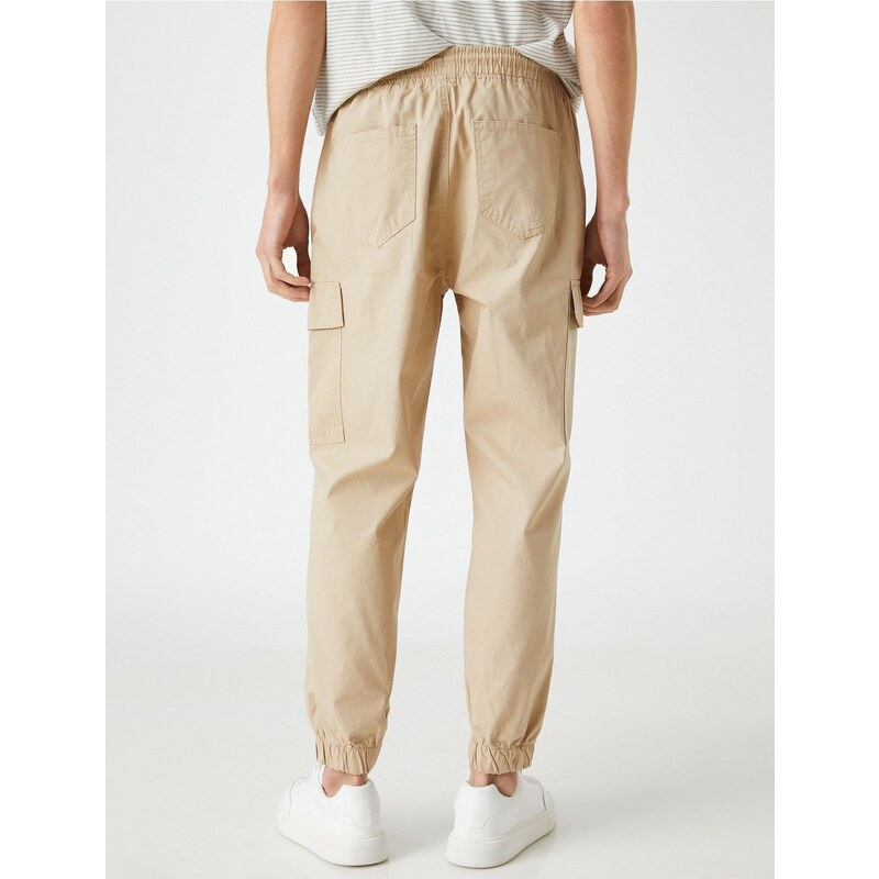 Koton Jogger Cargo Pants with Lace-Up Waist with Pocket Detail.