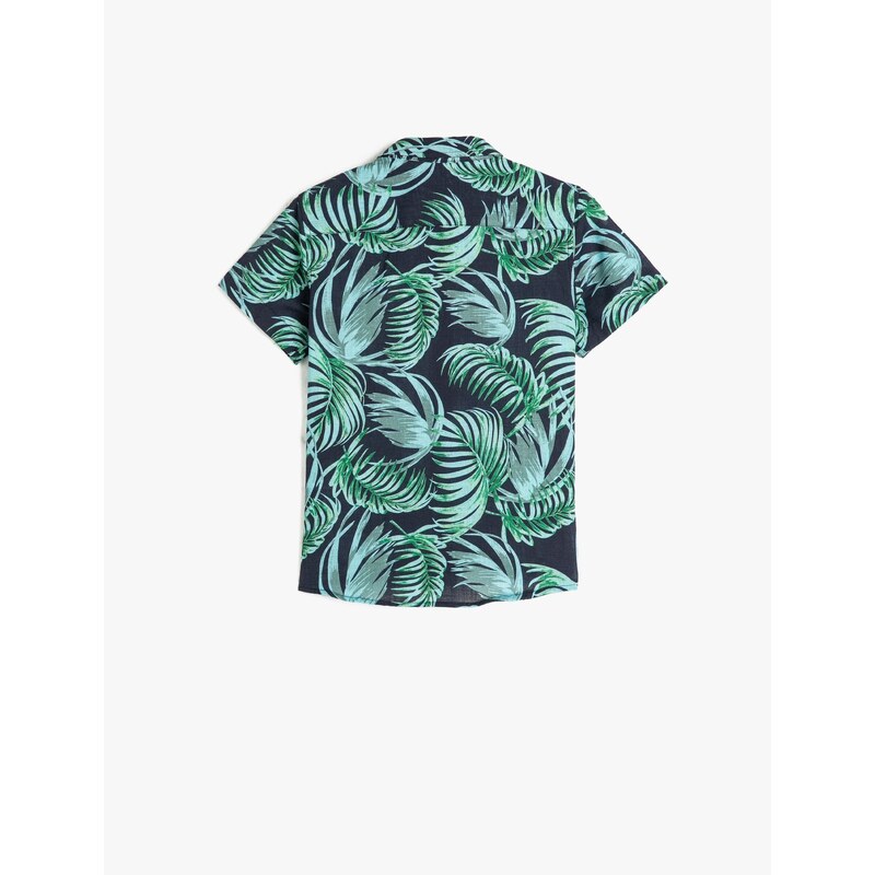 Koton Shirts With Short Sleeves, Cotton Tropical Print