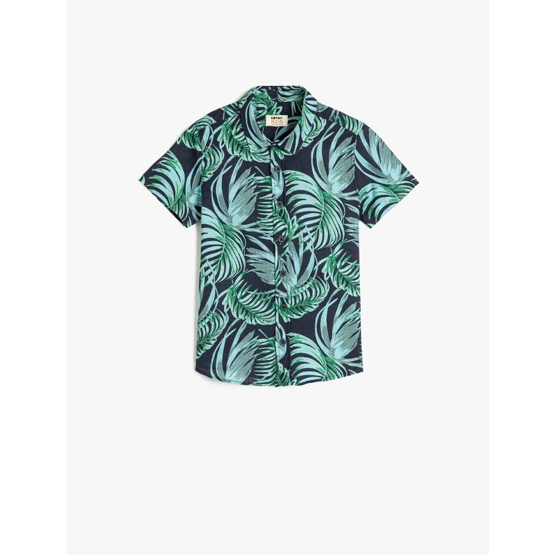 Koton Shirts With Short Sleeves, Cotton Tropical Print