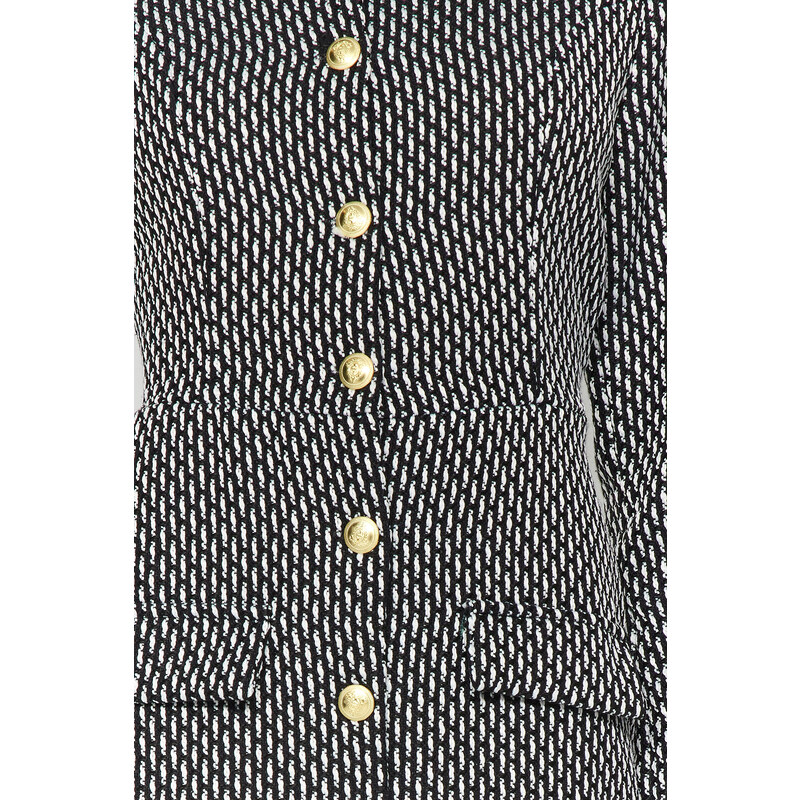 Trendyol Black Straight Cut Buttoned Tweed Woven Jacket Dress