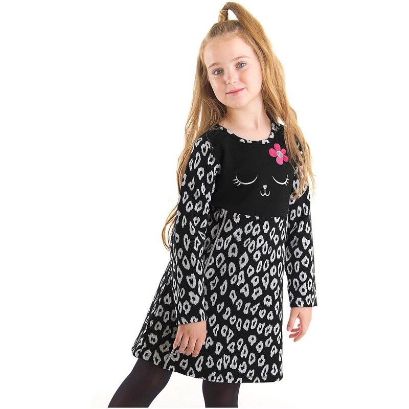 Denokids Floral Cat Girl Dress