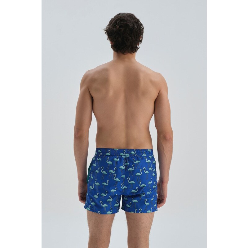 Dagi Sax Micro Short Flamingo Patterned Marine Shorts