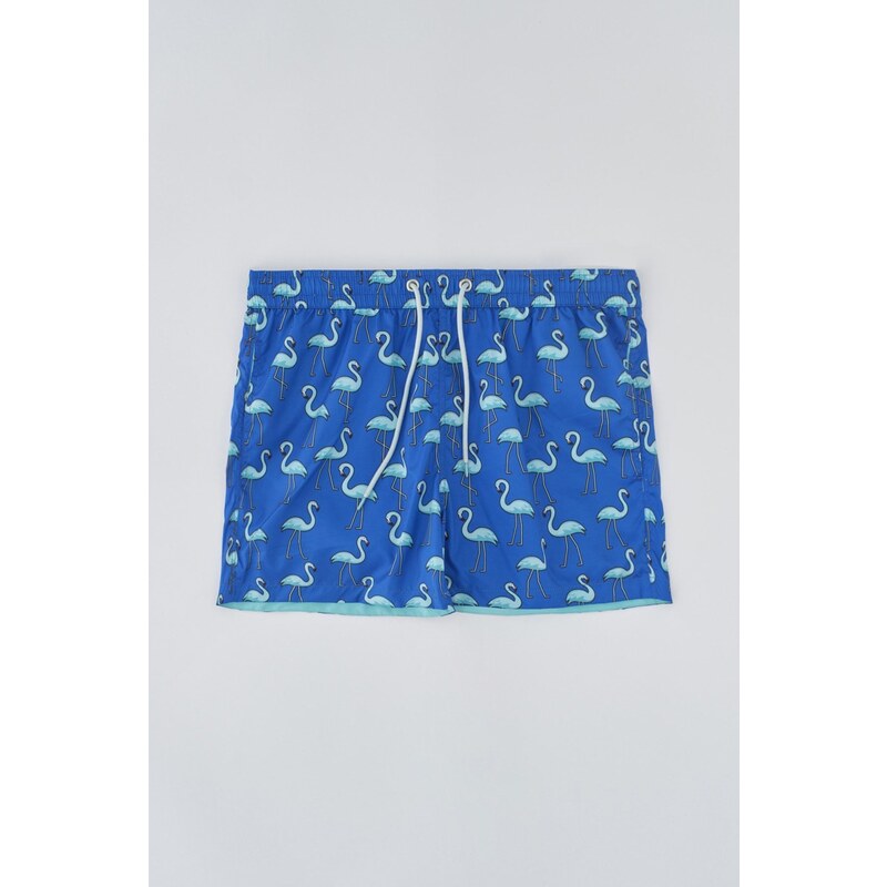 Dagi Sax Micro Short Flamingo Patterned Marine Shorts