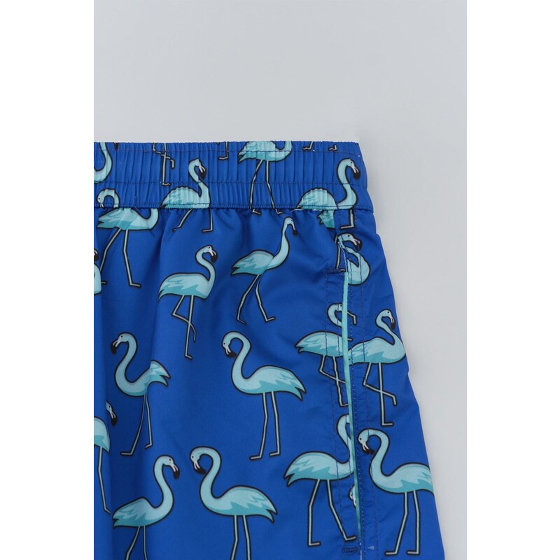 Dagi Sax Micro Short Flamingo Patterned Marine Shorts