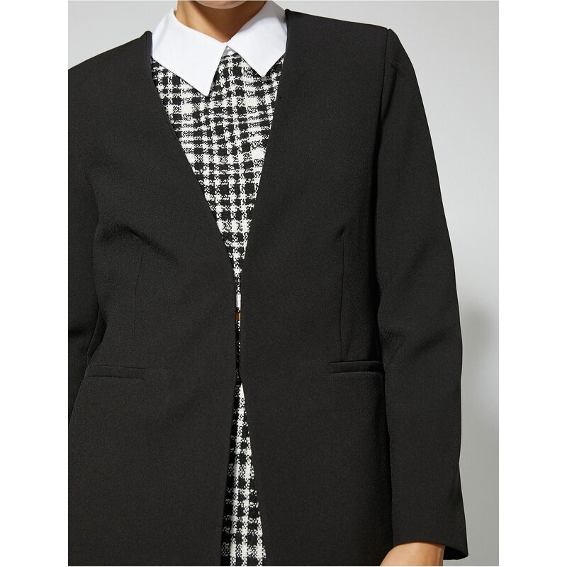 Koton V-Neck Blazer Jacket