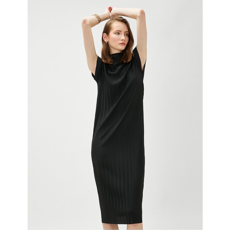 Koton Short Dress With a Stand Up Collar, Sleeveless