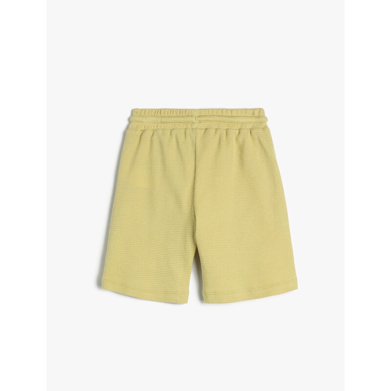 Koton Cotton Shorts with Tie Waist, Pockets.