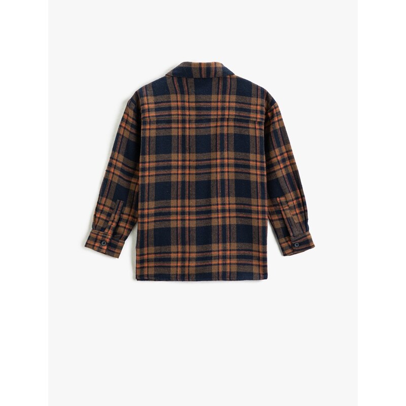 Koton Lumberjack Shirts With Pockets, Long Sleeves Double Flap