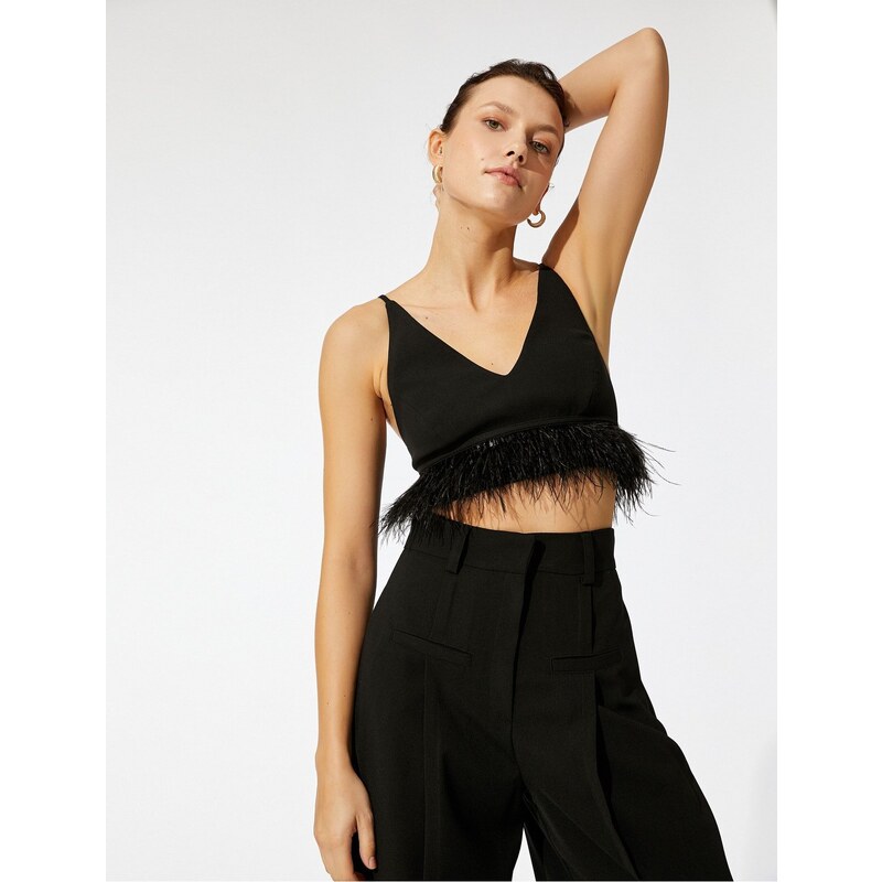 Koton Feather Detailed Crop Undershirt