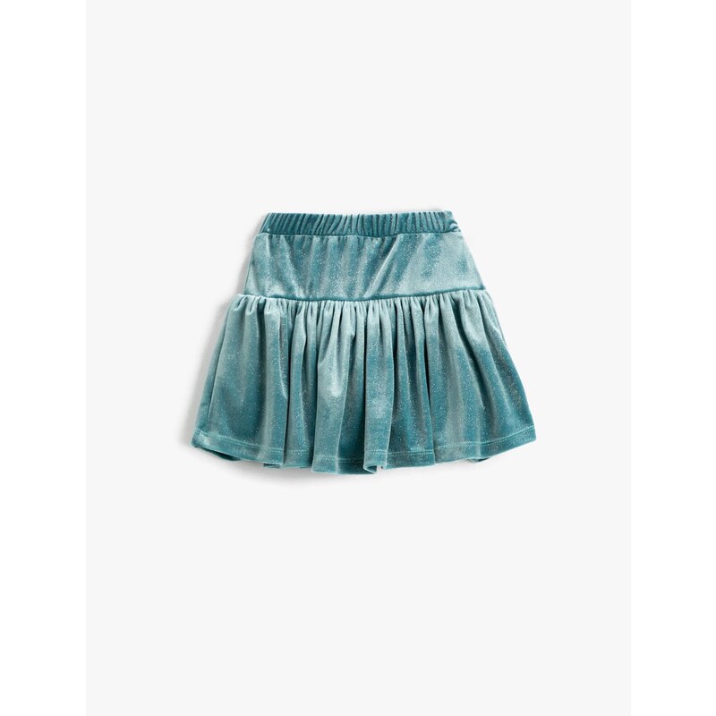 Koton Velvet Shorts Skirt with Glitter Detail.