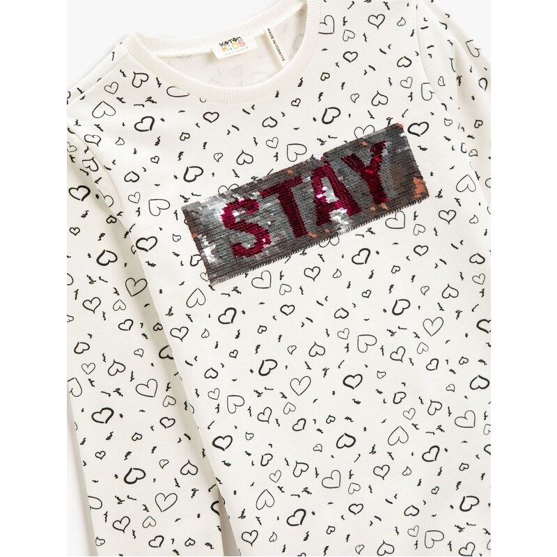 Koton Long Sleeve Sweatshirt Printed Crew Neck Cotton