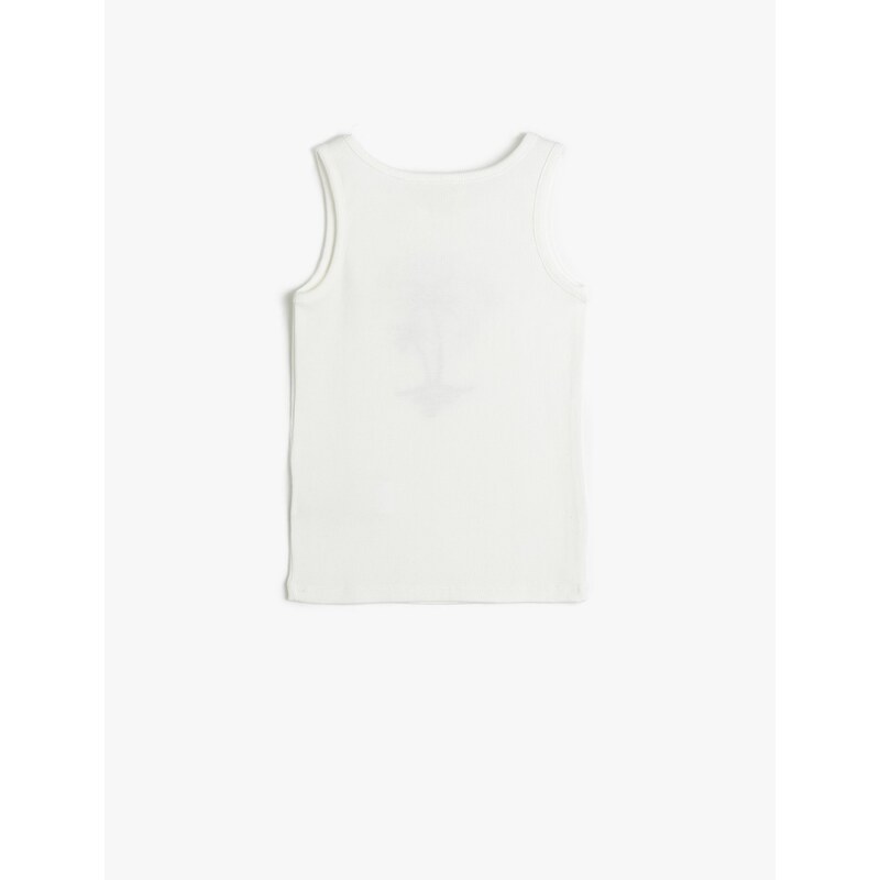 Koton Tank Top Sleeveless Printed Ribbed Cotton