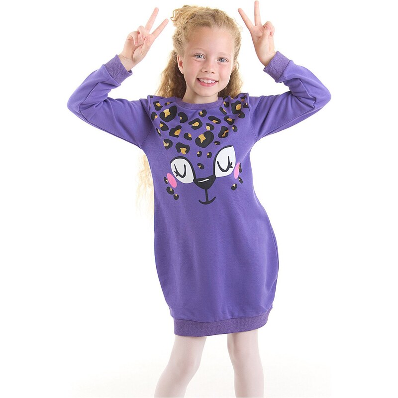 mshb&g Mushi Lilac Leopard Girl's Balloon Dress