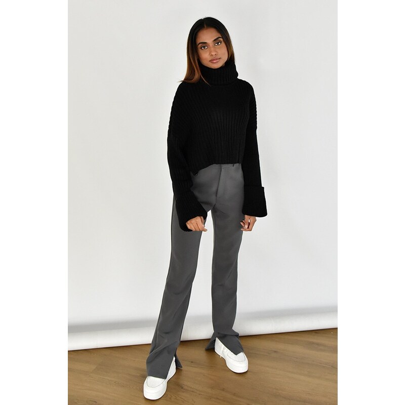 Madmext Mad Girls Black Turtleneck Sweater