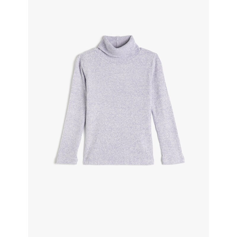 Koton Turtleneck T-shirt with Long Sleeves, Corduroy