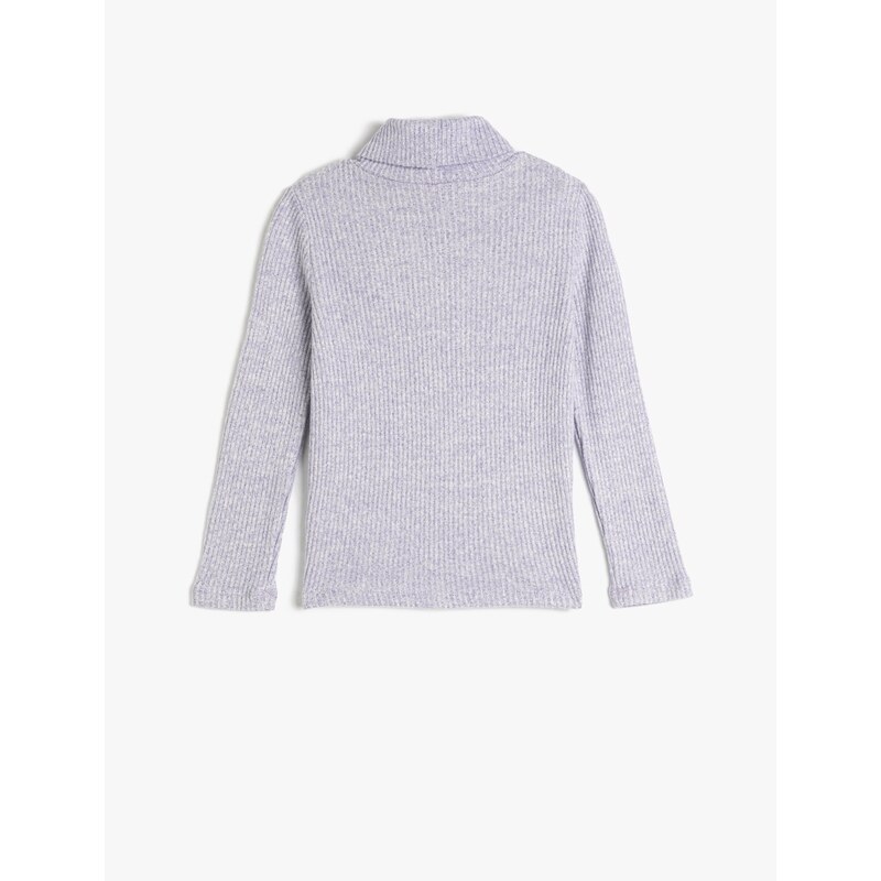 Koton Turtleneck T-shirt with Long Sleeves, Corduroy