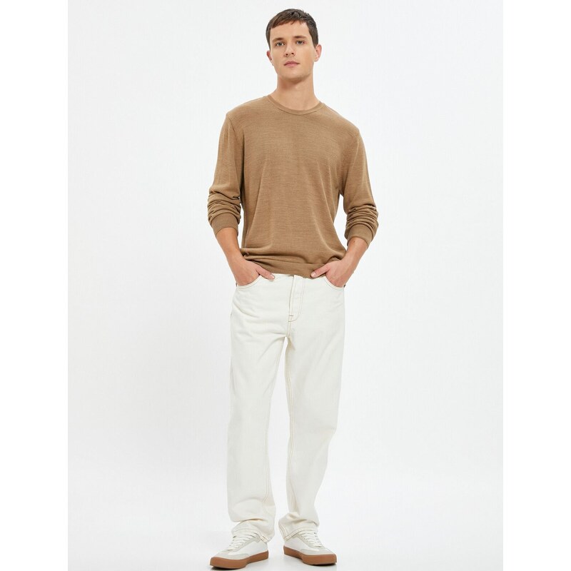 Koton Basic Knitwear Sweater Crew Neck Slim Fit Long Sleeve