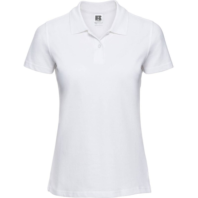 White Women's Polo Shirt 100% Russell Cotton