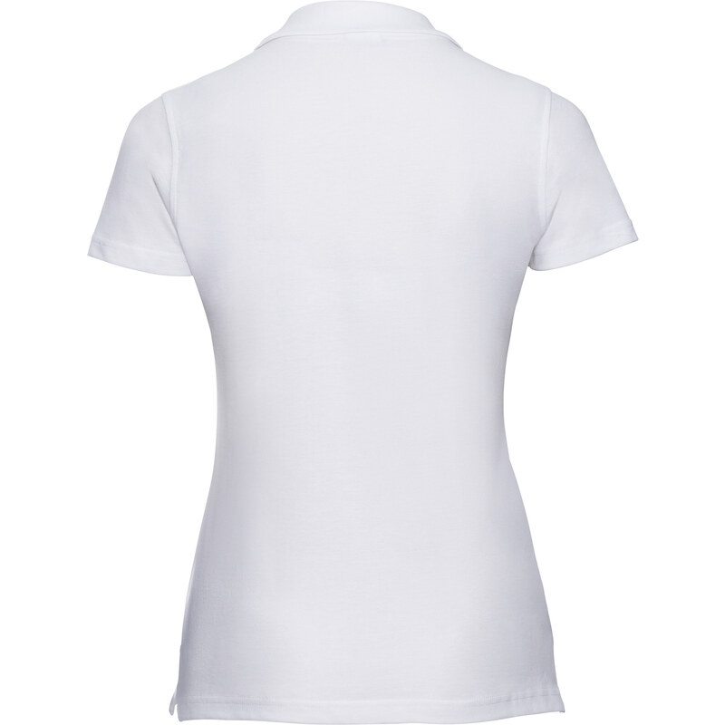 White Women's Polo Shirt 100% Russell Cotton