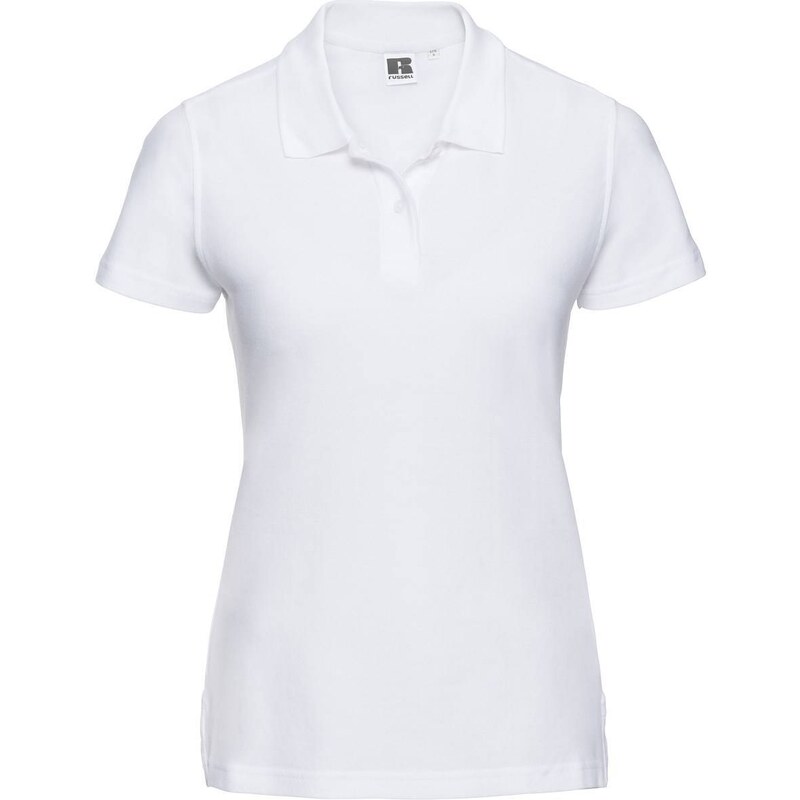 Womens white cotton polo shirt Ultimate Russell