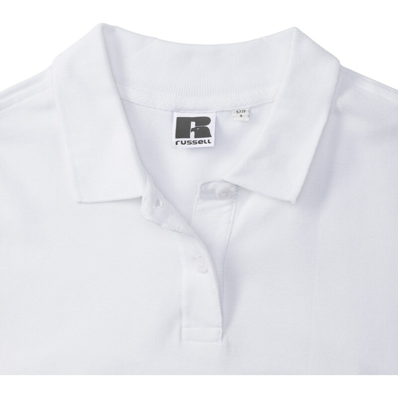 Women's white cotton polo shirt Ultimate Russell