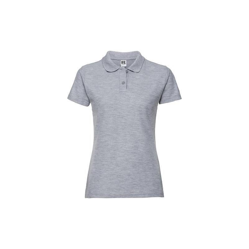 Light Grey Polycotton Polo Russell Womens T-Shirt