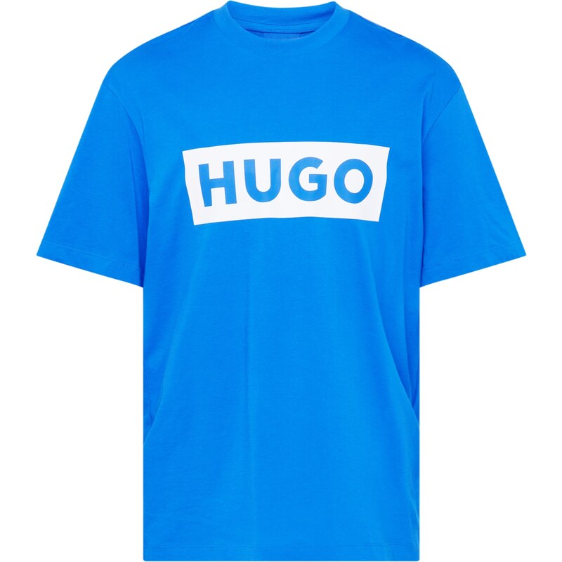 HUGO Tričko Nico azurová / bílá