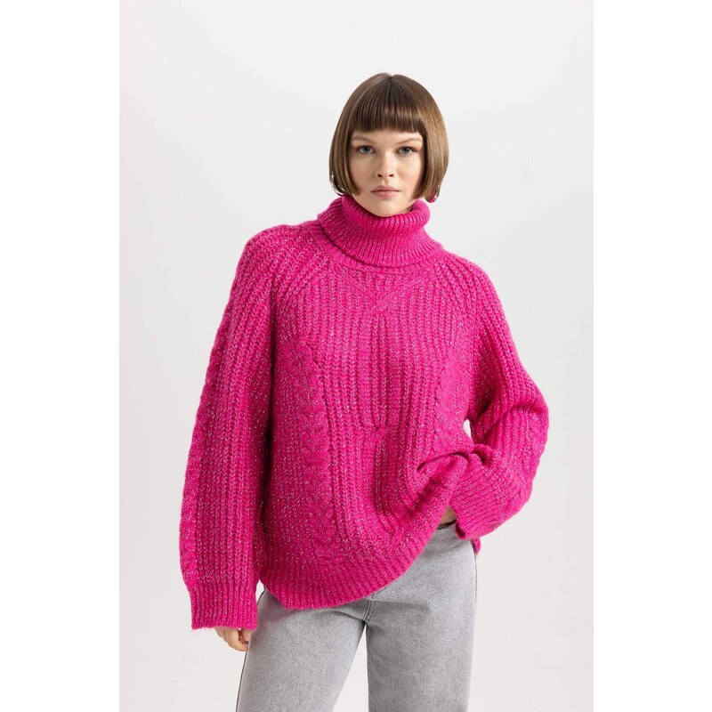 DEFACTO Oversize Fit Turtleneck Pullover