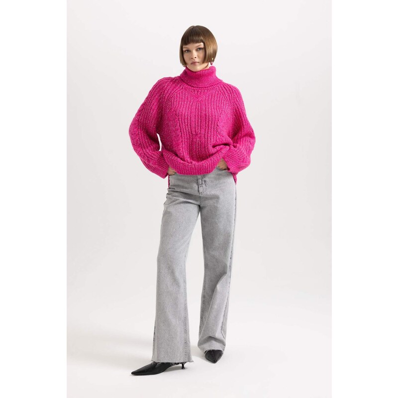 DEFACTO Oversize Fit Turtleneck Pullover