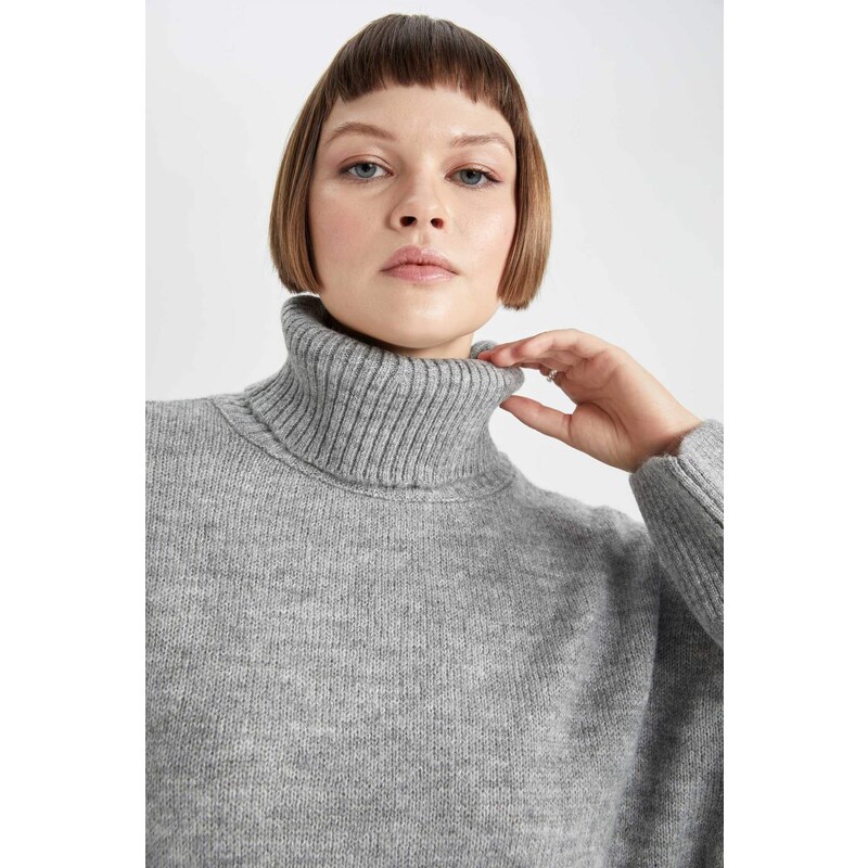 DEFACTO Relax Fit Turtleneck Pullover