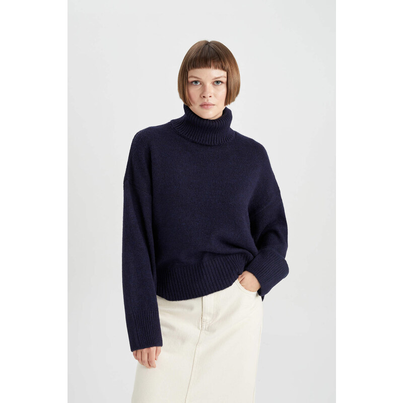 DEFACTO Relax Fit Turtleneck Pullover