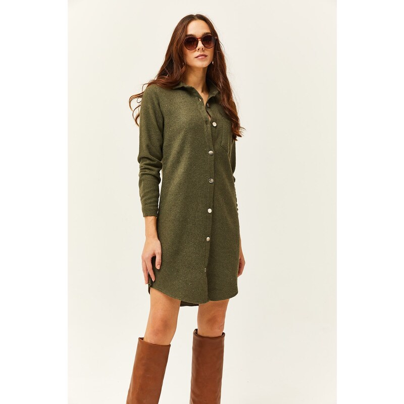 Olalook Women's Khaki Cachet Shirt Dress