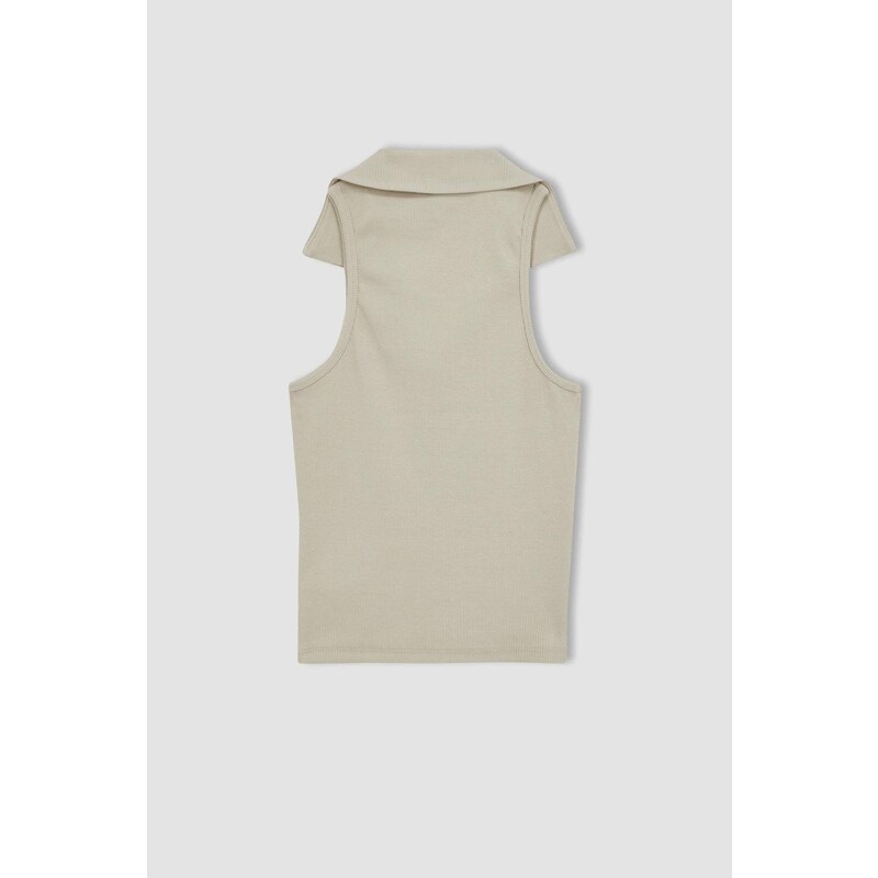 DEFACTO Slim Fit Camisole Polo Collar Undershirt