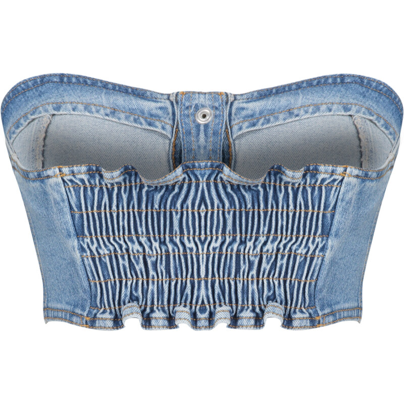 Trendyol Blue Strapless Denim Bustier