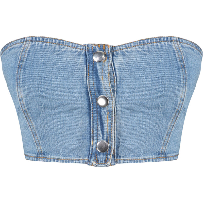 Trendyol Blue Strapless Denim Bustier