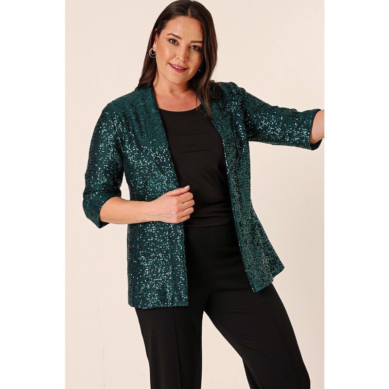 By Saygı Inner Lined Plus Size Puffy Jacket with Shawl Collar