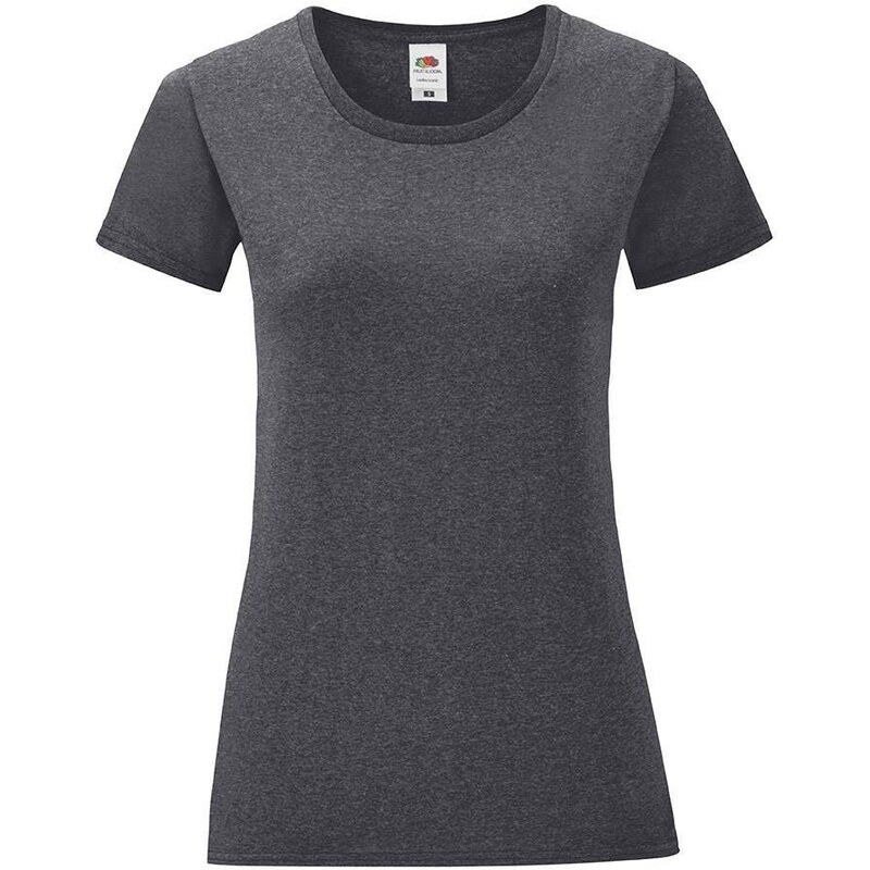 Iconic Grey Womens T-shirt in combed cotton Fruit of the Loom