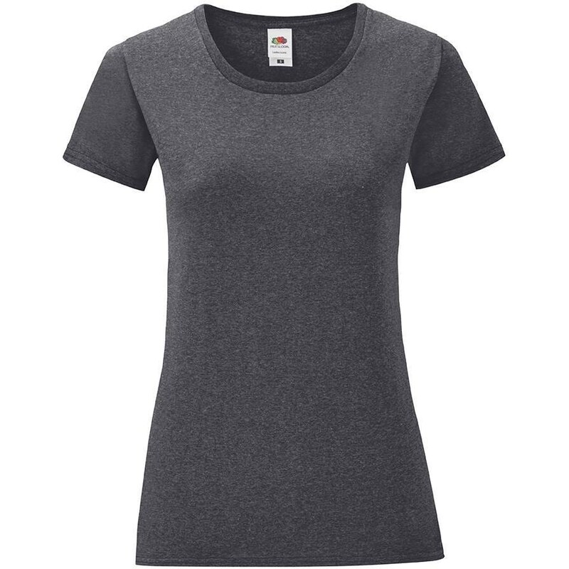 Iconic Grey Women's T-shirt in combed cotton Fruit of the Loom