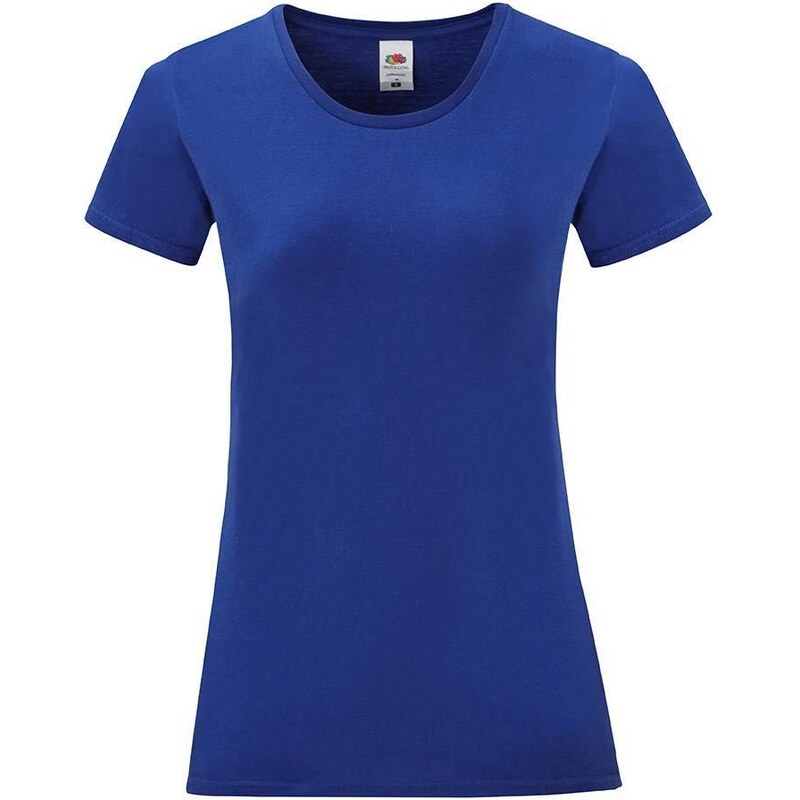 Blue Iconic womens t-shirt in combed cotton Fruit of the Loom