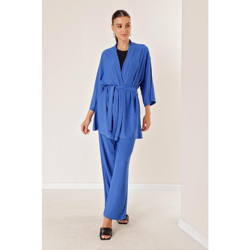 By Saygı Gossamer Pants and Pocketed Kimono Suit Saks