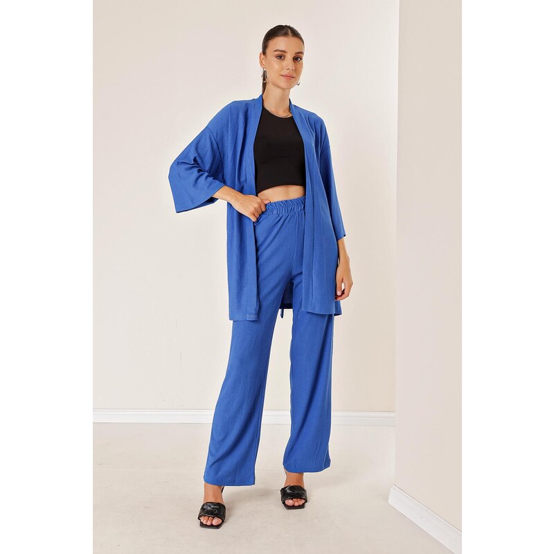 By Saygı Gossamer Pants and Pocketed Kimono Suit Saks