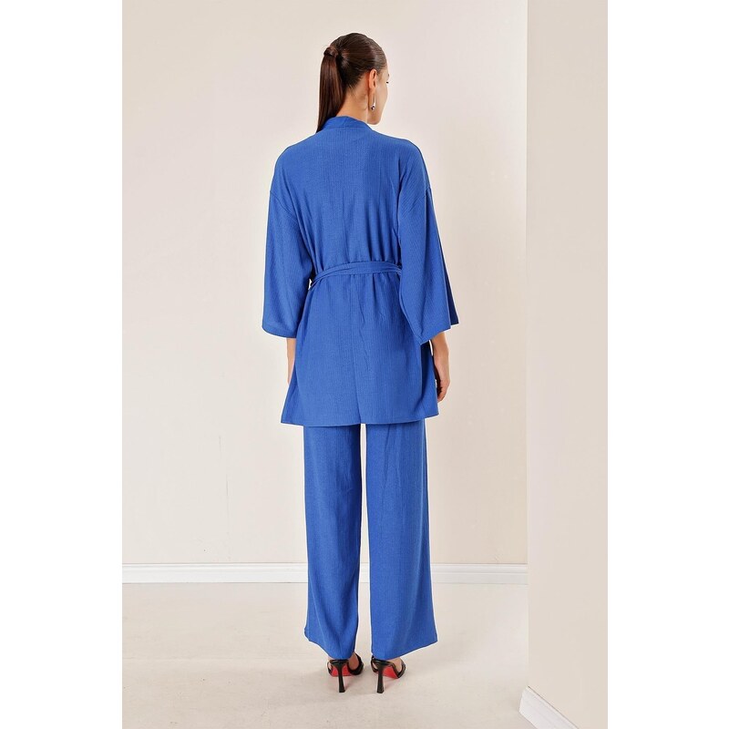 By Saygı Gossamer Pants and Pocketed Kimono Suit Saks