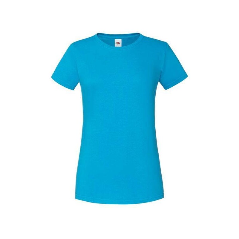 Blue Iconic womens t-shirt in combed cotton Fruit of the Loom
