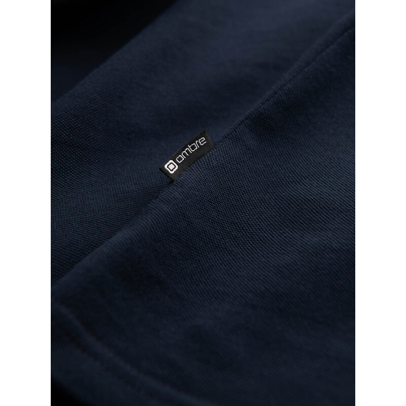 Ombre Clothing Pánská polokošile s tříbarevnými pruhy - tmavě modrá V1 OM-POSS-0127