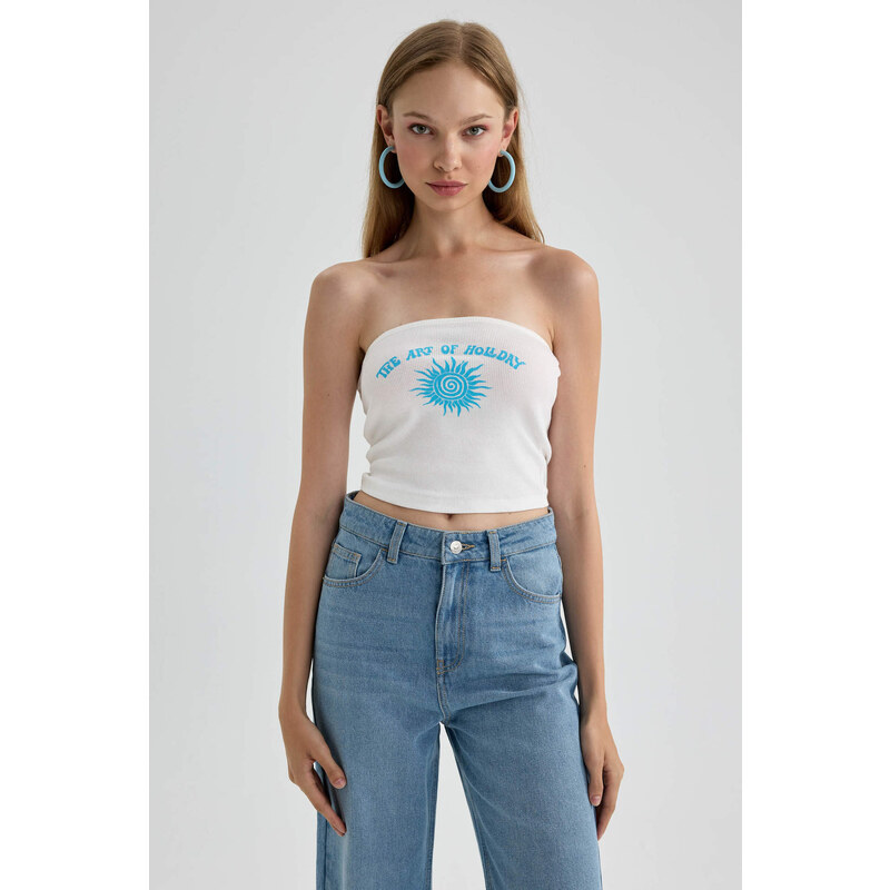 DEFACTO Printed Camisole Strapless Undershirt