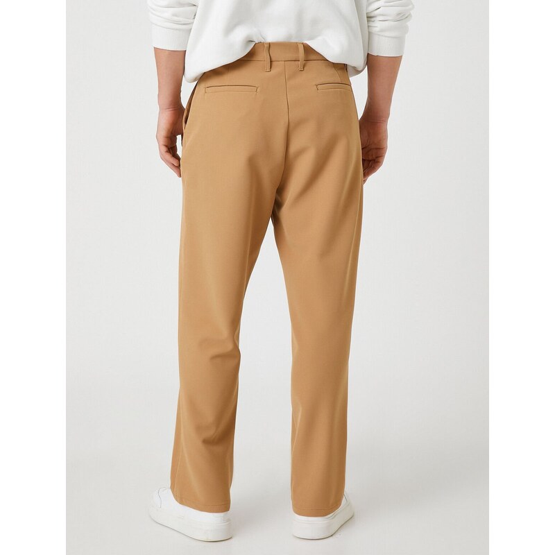Koton Loose Trousers Pleated Buttoned Pocket Detailed