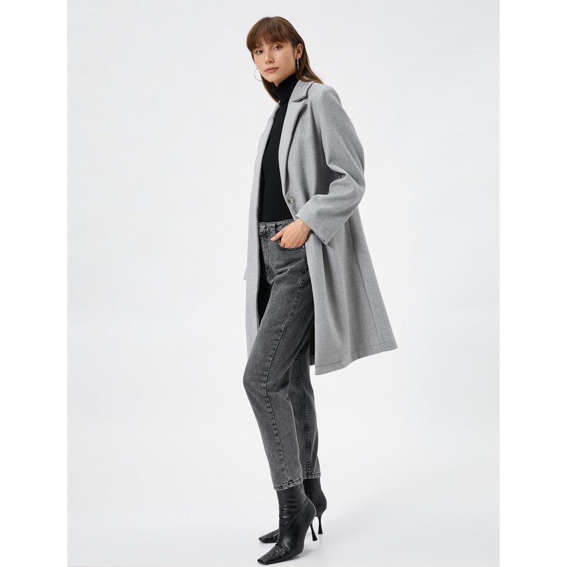 Koton Midi Length Cashmere Coat