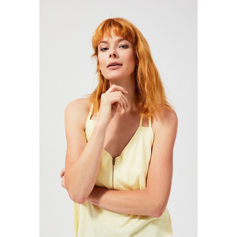 Moodo Top with decorative straps - yellow