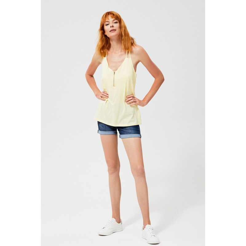 Moodo Top with decorative straps - yellow